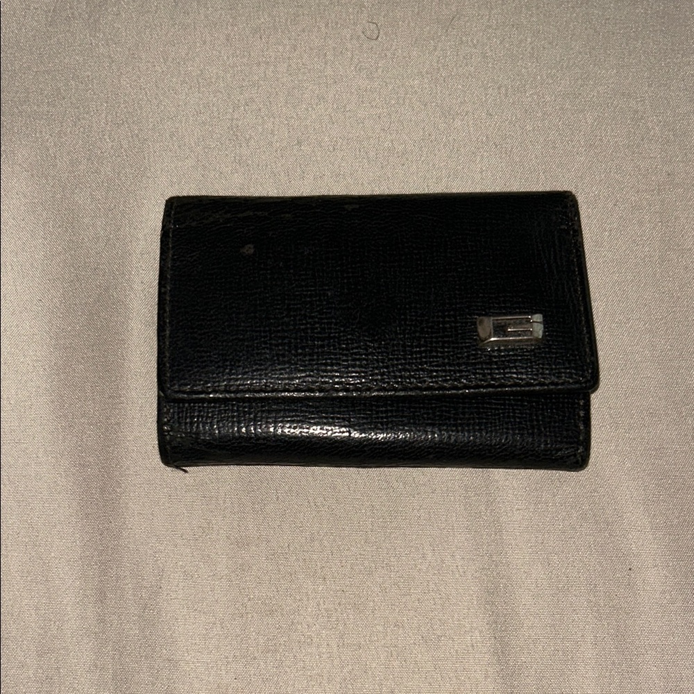 Gucci Black leather Textured key holder
